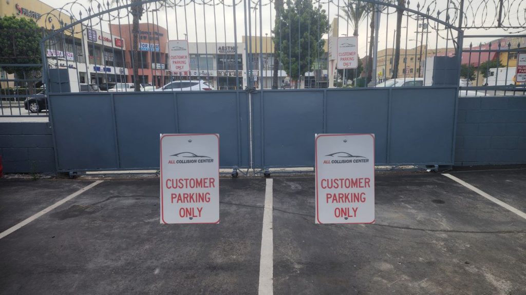 all collision center, customer parking space